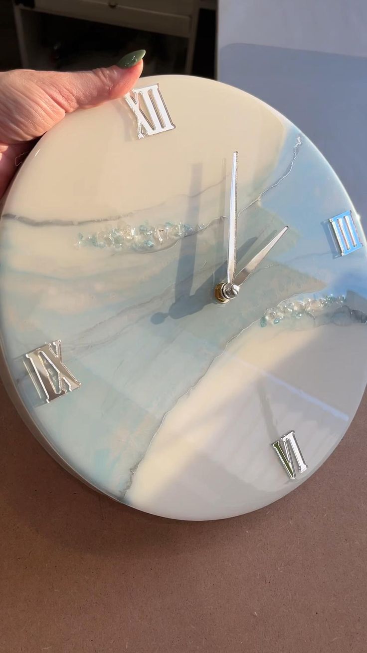 Sky Blue Resin Clock